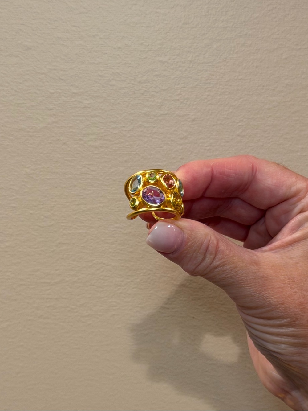 Julie Vos Multi Stone Kaleidoscope Statement Ring - Picture 5 of 6